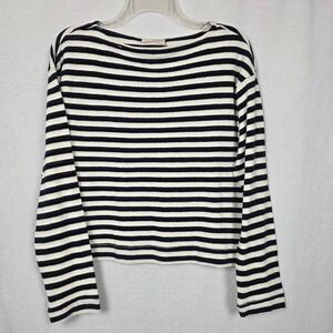 Universal Thread Striped Crop Top XS Navy White